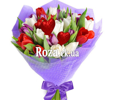 35 multi-colored tulips for your beloved