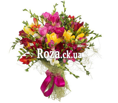 A fragrant bouquet of freesias