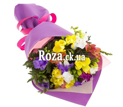 A small bouquet of freesias