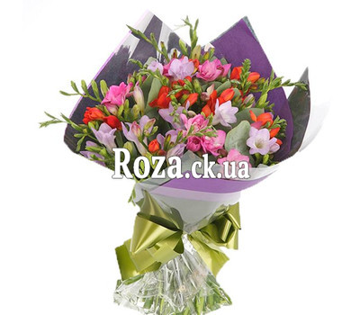 Beautiful bouquet of freesias