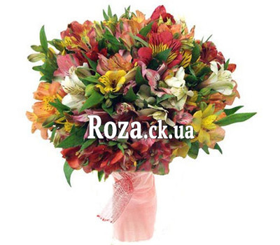 31 alstroemerias in bouquet