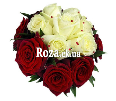 White roses inside red roses