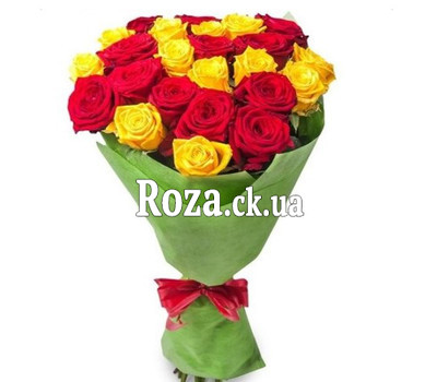 Bouquet of red and yellow roses