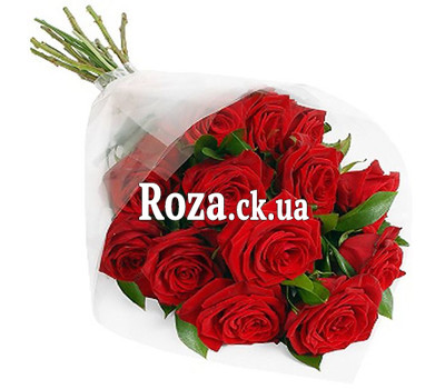 Red roses in cellophane