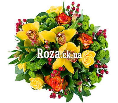 Original bouquet with orchids