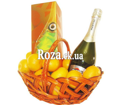 Gift basket with elite champagne