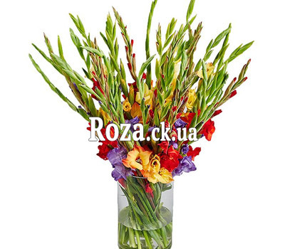 35 gladiolus in a bouquet