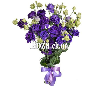 Bouquet of purple and white eustoma