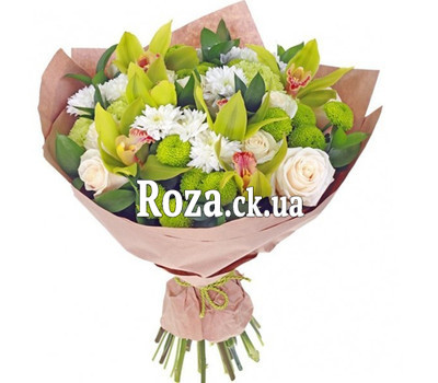 European bouquet with orchid
