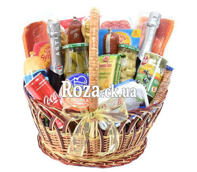 A large basket of products for a gift