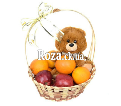 Fruit basket and bear