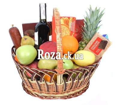 Gift basket with wine