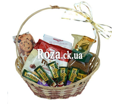 Basket of coffee and sweets