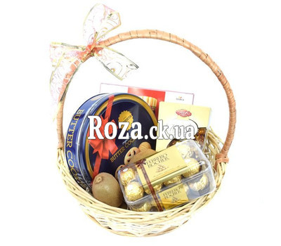 Basket with sweets for a gift