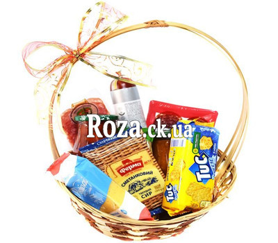 A small basket of food