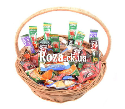 Gift basket of sweets and coffee