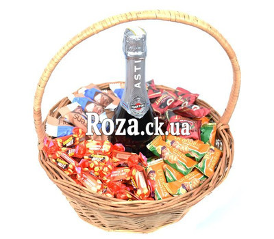 Gift Basket with Candy and Champagne