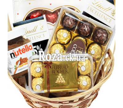 Sweets in the basket for a gift
