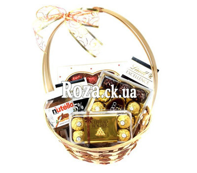 Sweets in the basket for a gift