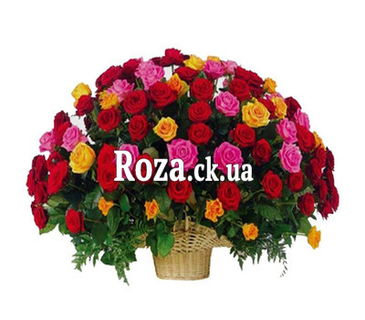 Large basket of roses
