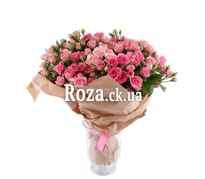 Tender bouquet of pink spray roses