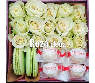 Box with roses and sweets