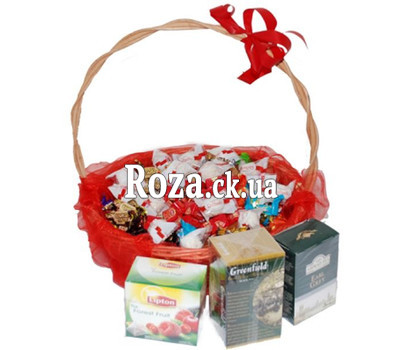 Gift basket of sweets and tea