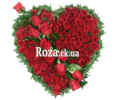 Heart of red flowers