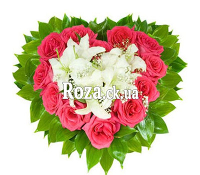 Heart of lilies and roses