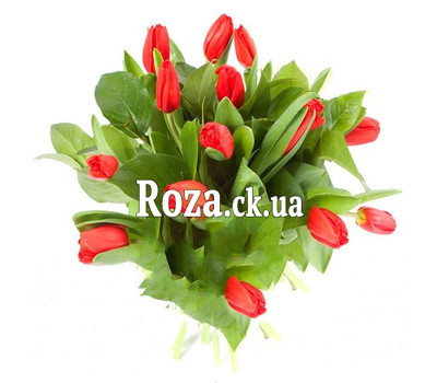Bright bouquet of tulips