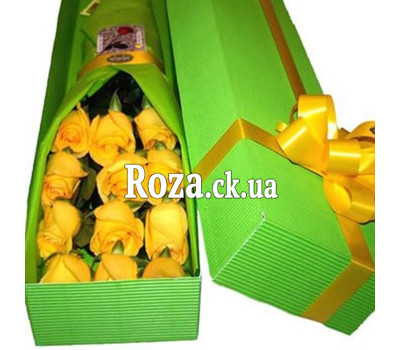 Yellow roses in a box