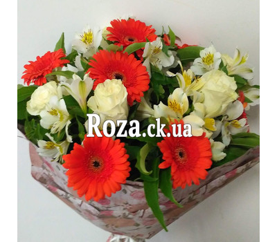 Bouquet of gerberas, alstromeries and roses 2