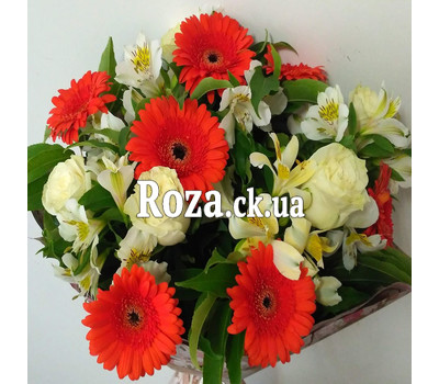 Bouquet of gerberas, alstromeries and roses 3