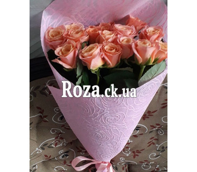 15 peach roses Miss Piggy 2