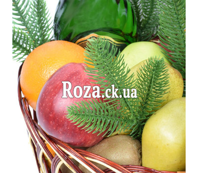 Large Christmas basket of fruit with elite champagne 1