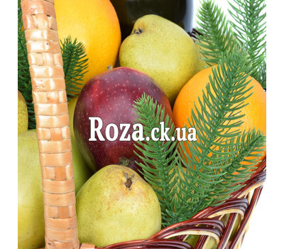 Large Christmas basket of fruit with elite champagne 2