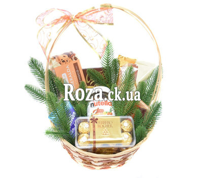 Basket for New Year with sweets