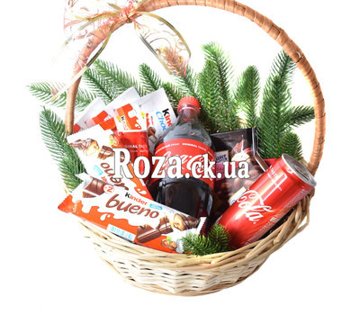 Christmas basket with Coca-Cola