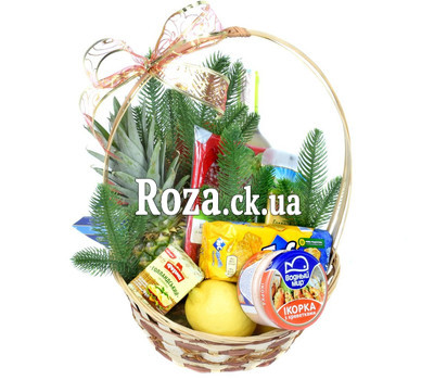 Grocery basket as a gift for the New Year