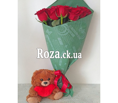 15 roses and teddy bear 1