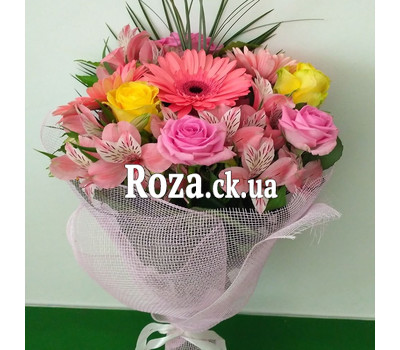 Bouquet of lilies and gerberas 1