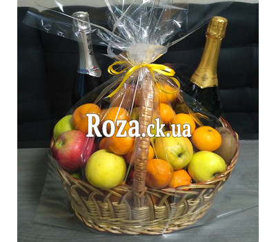 Large fruit basket with elite champagne 1