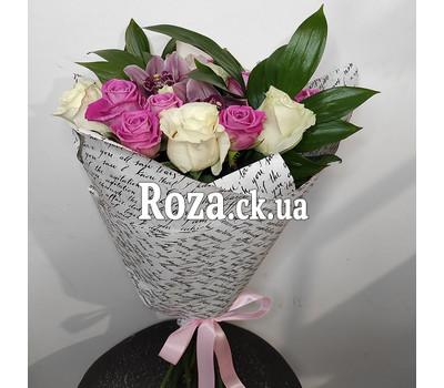 Bouquet of roses and orchids 1