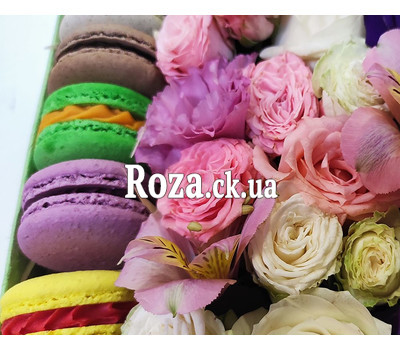 Flowers and macaroons in a rectangular box 3