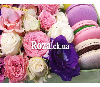 Flowers and macaroons in a rectangular box 4