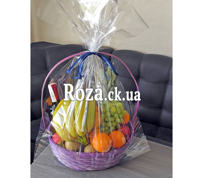 Кошик з фруктами і вином - вид 5