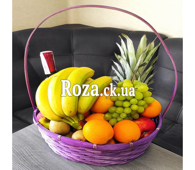 Кошик з фруктами і вином - вид 6