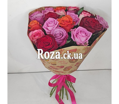 Multicolored bouquet of roses 1
