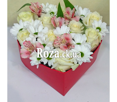 Heart of flowers in a box 2