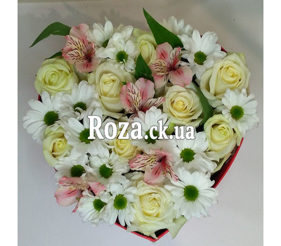 Heart of flowers in a box 3